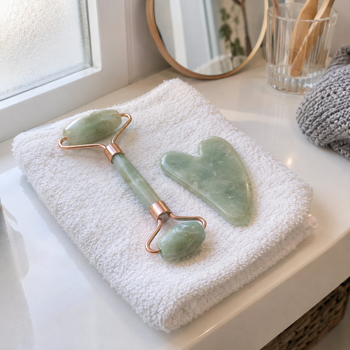 Regalo · Masajeador de cara (rodillo y gua sha)