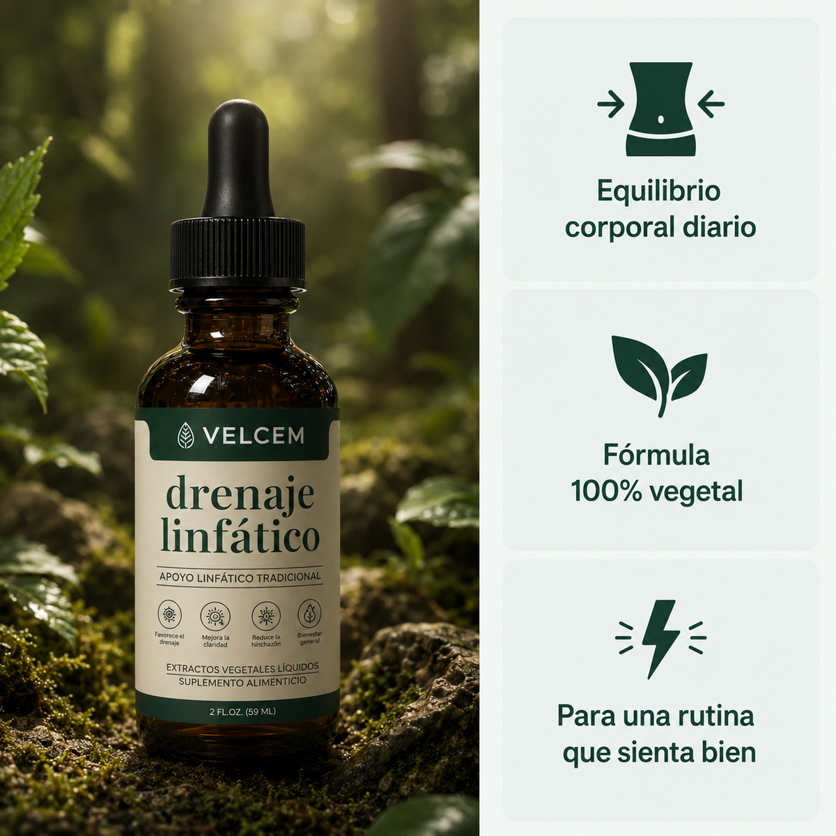 Drenaje Linfático Natural en Gotas | Menos Hinchazón | Velcem..