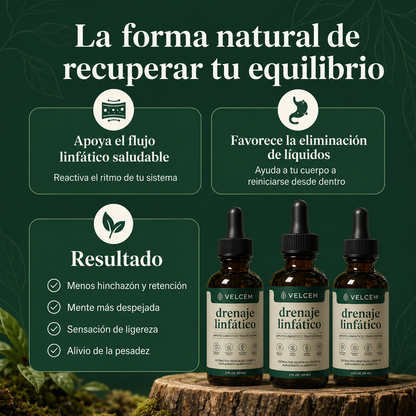 Drenaje Linfático Natural en Gotas | Menos Hinchazón | Velcem..